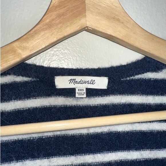 Madewell Walker Striped Open Front Cardigan Sweater Blue/White Size XXS - Picture 3 of 7
